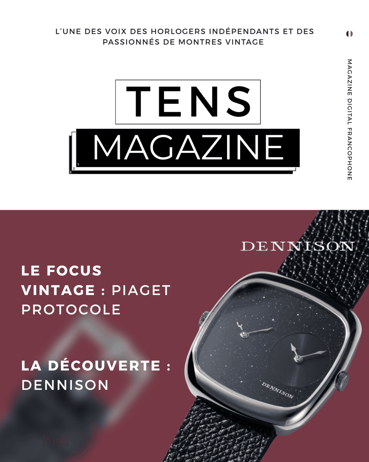 Couverture Tens Magazine N°2 - Focus Vintage Piaget Protocole et Découverte Dennison - Tens Horology